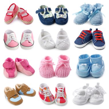 Baby shoes collection clipart