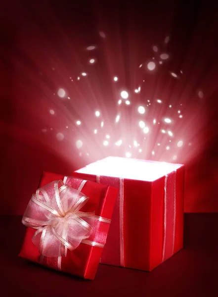 Open magic gift box — Stock Photo, Image