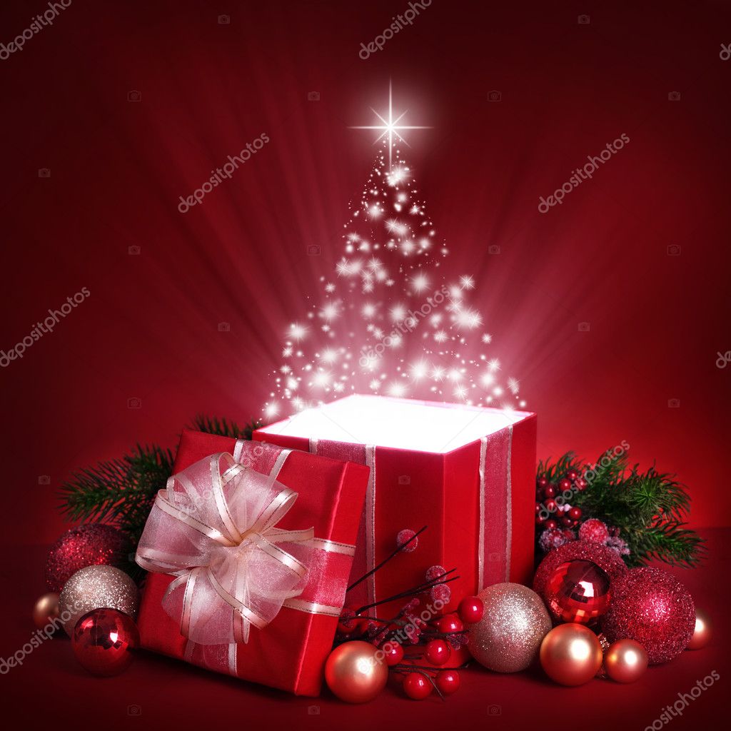 open christmas gift box