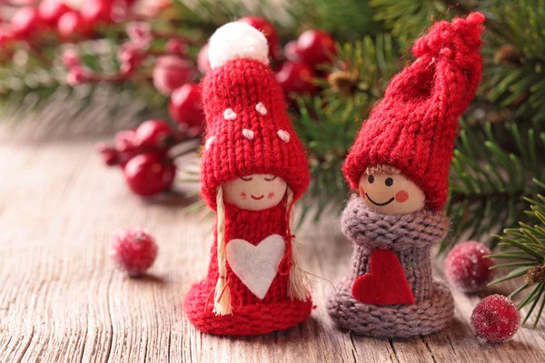 Due piccole decorazioni di Babbo Natale — Foto Stock
