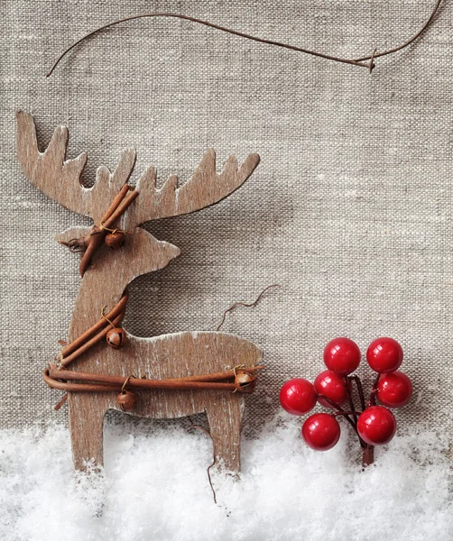 Cervo di Natale in legno — Foto Stock