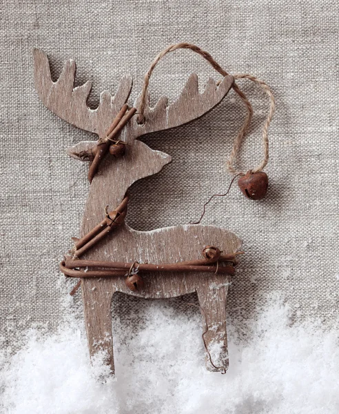 クリスマスの鹿は木製 — ストック写真