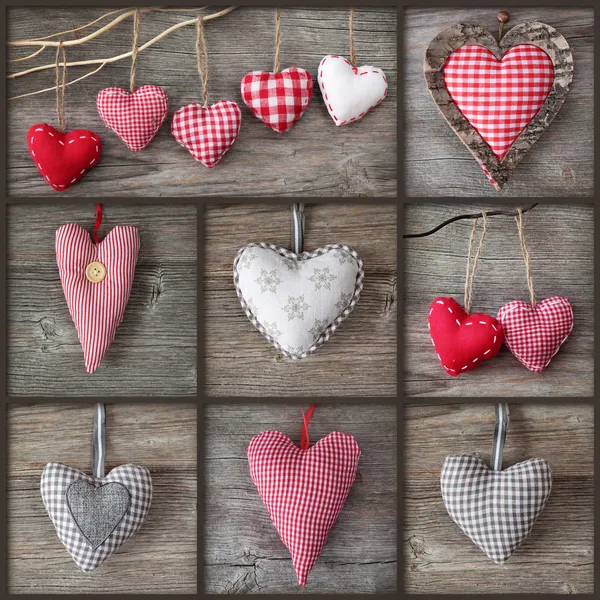 Collage de fotos con corazones —  Fotos de Stock