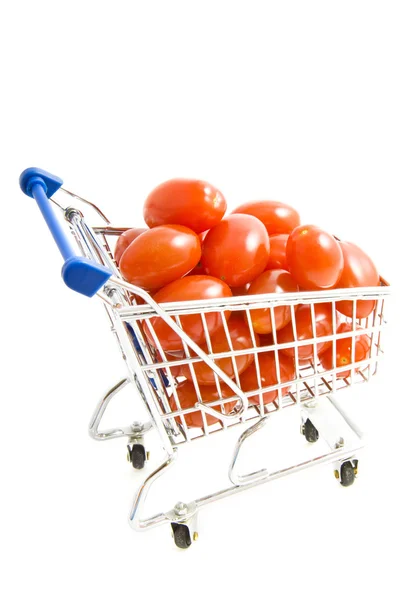 Fresh vegetables in shopping trolley — Stock Photo, Image