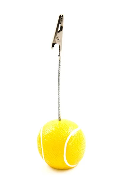 Tennisball memo holder — Stock Photo, Image