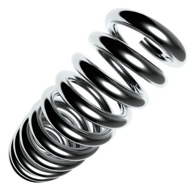 3d Metal spring on a white background clipart