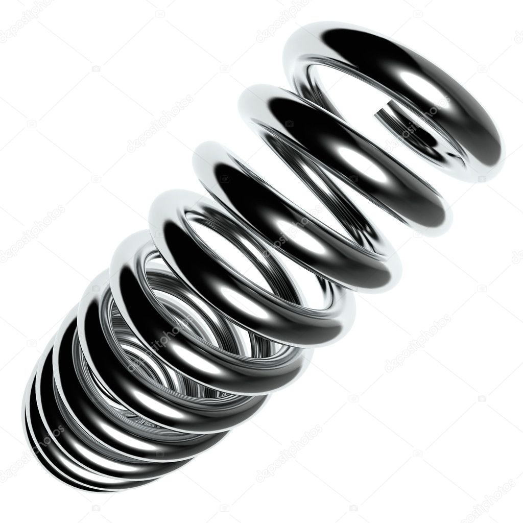 3d Metal spring on a white background