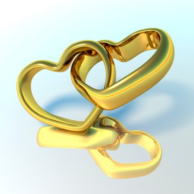 Wedding rings in the shape of hearts clipart