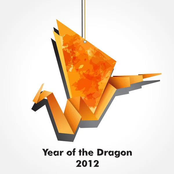 Origami de dragón — Vector de stock