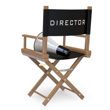 Film director's chair with a megaphone back view clipart