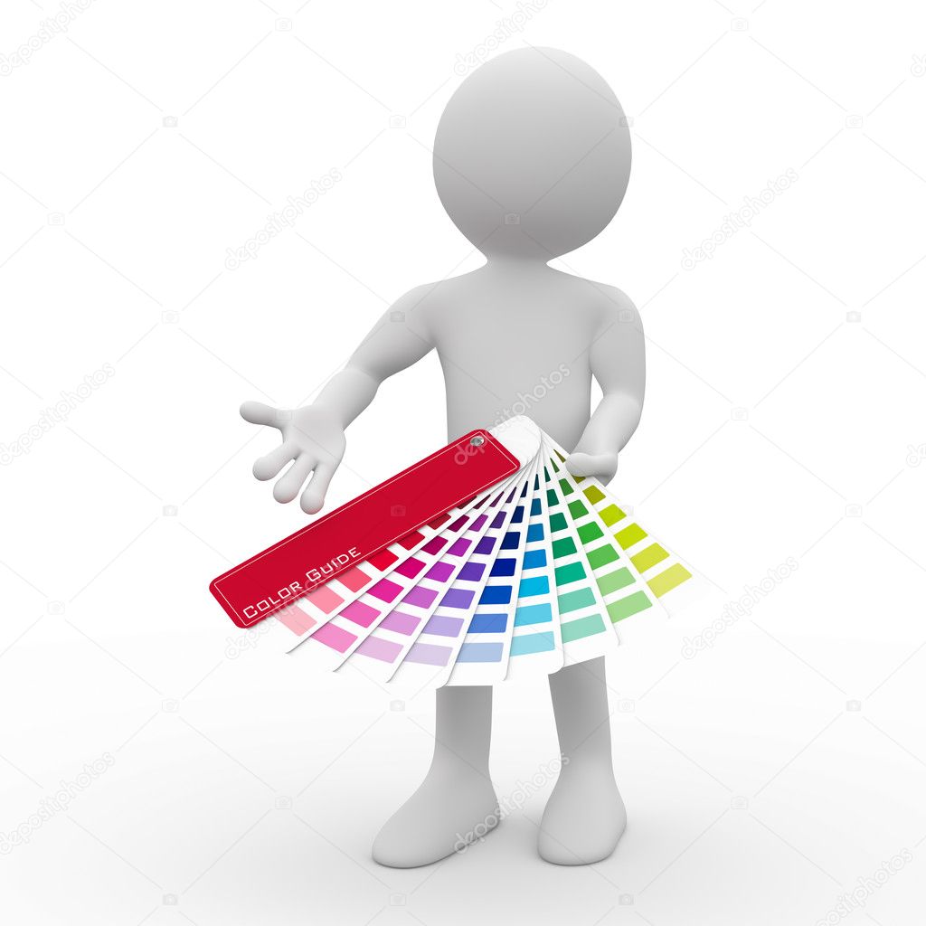 Graphic designer showing a color palette