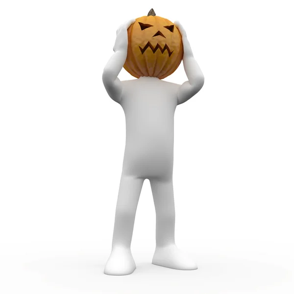 stock image 3D human with a pumpkin head