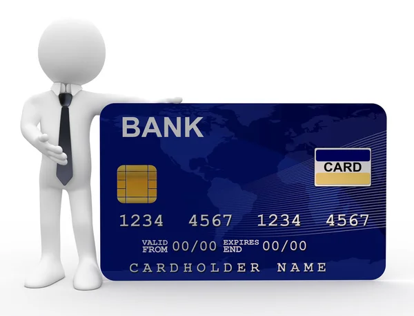 Mann zeigt Kreditkarte — Stockfoto