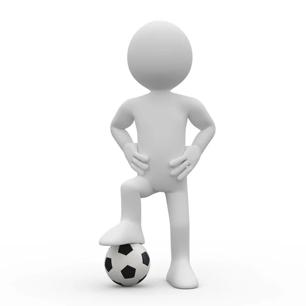 Bir top ile duran futbolcu — Stok fotoğraf