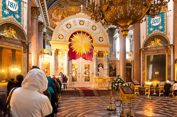 Kazan katedrála v Petrohradu ikonostas — Stock fotografie