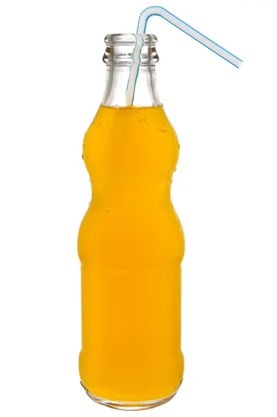 Garrafa de refrigerante com palha — Fotografia de Stock