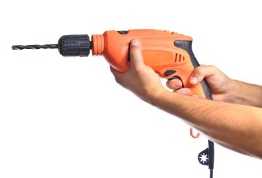 Hand with a drill clipart