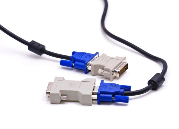 Kablar med kabelkontakter — Stockfoto