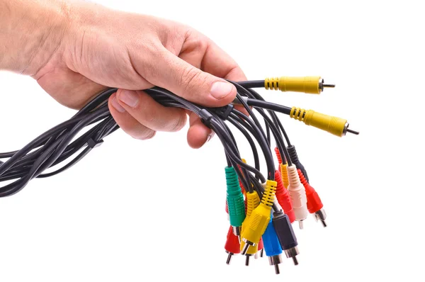 Kablar med kabelkontakter — Stockfoto