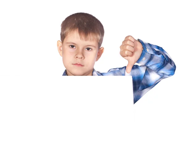 Хлопчик з білим прапором — стокове фото