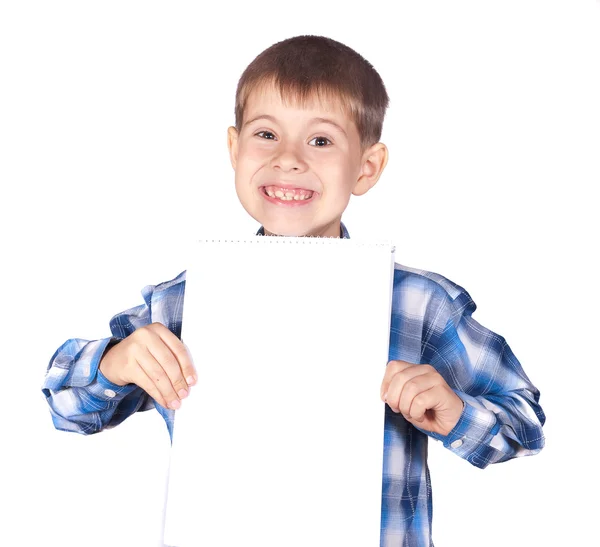 เด็กชายที่มีธงสีขาว — ภาพถ่ายสต็อก