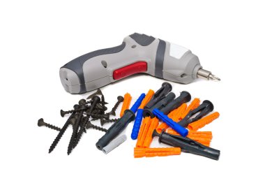 Screwdriver, Screws and plugs and clipart