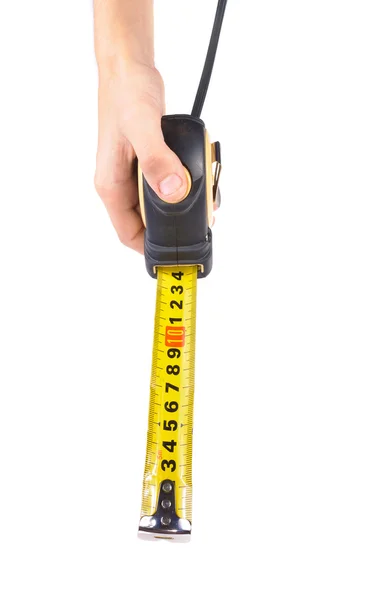 Hand with a measuring tape — Stok fotoğraf