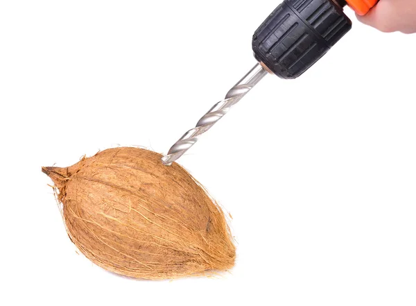 Olej kokosowy i wiertła — Zdjęcie stockowe