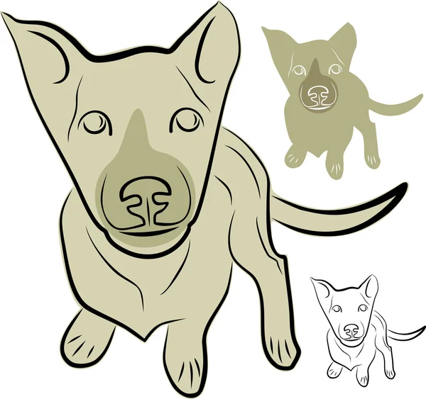 Un cachorro con una vista dedicada. Mascota, mascota de la familia, ilustración vectorial — Vector de stock
