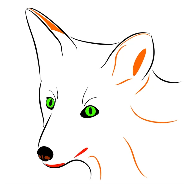 Fox, hewan rasional karnivora, simbol kecerdikan dan keanggunan. sebuah wil - Stok Vektor