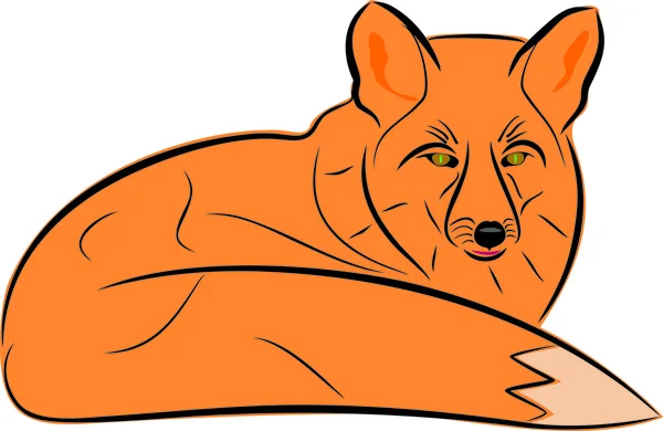 Renard, animal rationnel carnivore, symbole d'ingéniosité et d'élégance. un wil — Image vectorielle