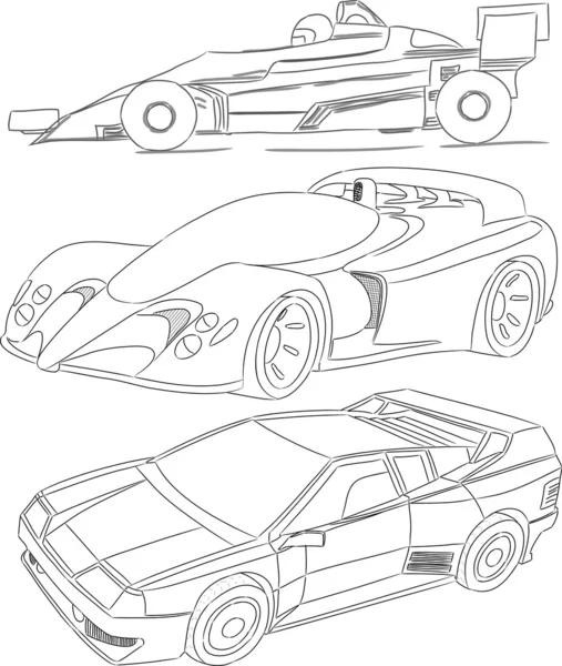 Mano dibujado vector coche — Archivo Imágenes Vectoriales