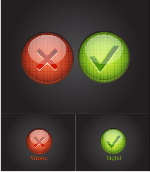 Vector right and wrong background