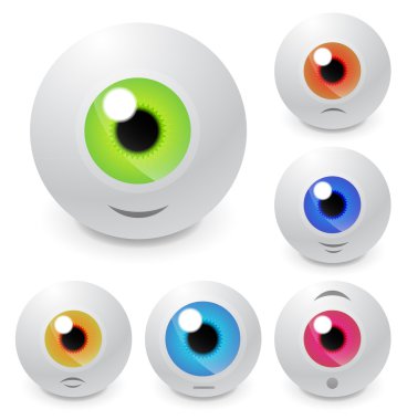 Vector eyeball set with smiles clipart