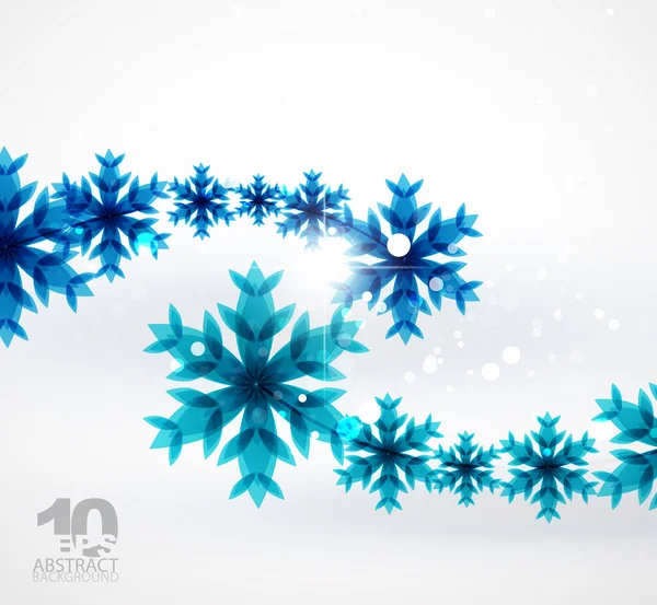 Blu fiocco di neve sfondo astratto — Vettoriale Stock
