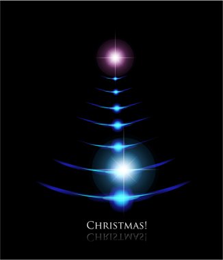 Christmas glowing tree clipart