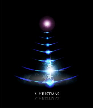 Christmas glowing tree clipart