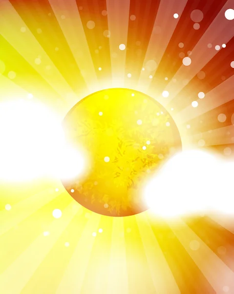 Turuncu vektör parlak güneş arka plan — Stok Vektör