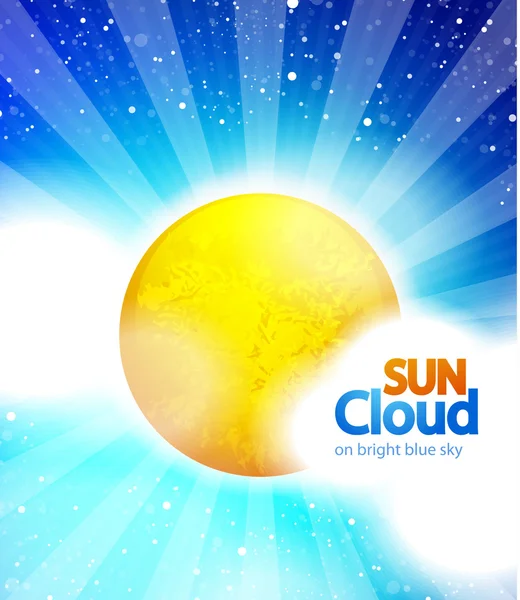 蓝蓝的天空背景上的矢量太阳 — 图库矢量图片