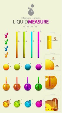 Infographic tasarım öğeleri. sıvı ölçüsü