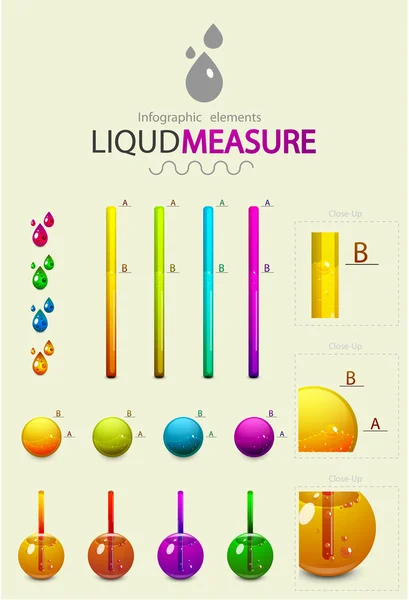 Elementi di progettazione infografica. Misura liquida — Vettoriale Stock