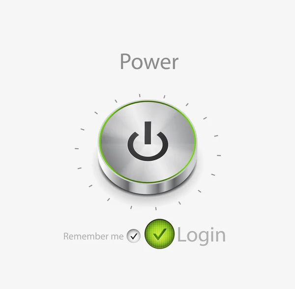 Vector power button. Login page — Stock Vector