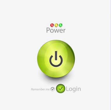 Vector login background with power button clipart