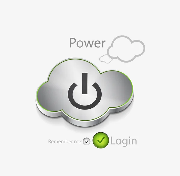 Vector login background with power button — Stock Vector