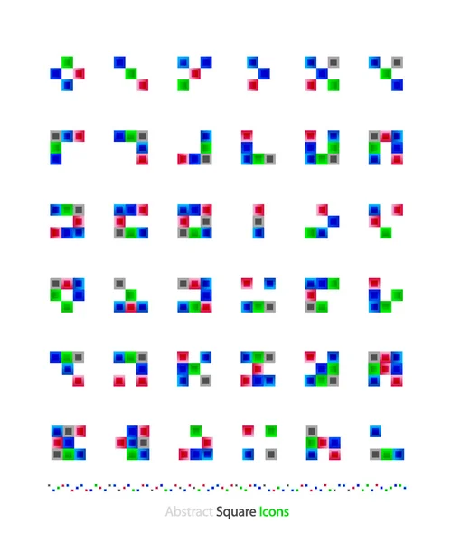 正方形の作られた抽象的なブロックのセット — ストックベクタ