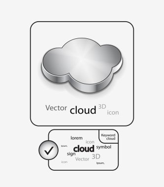 vektör metal 3d cloud simgesi