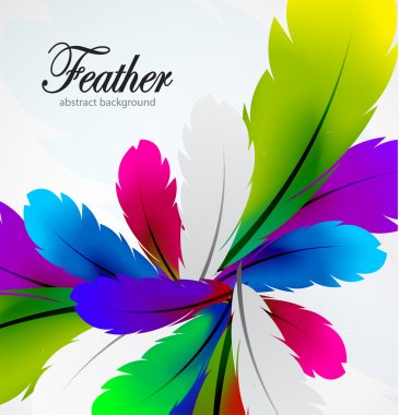 Vector colorful feather background clipart