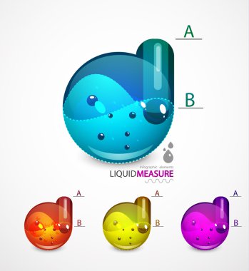 Liquid measure elements clipart