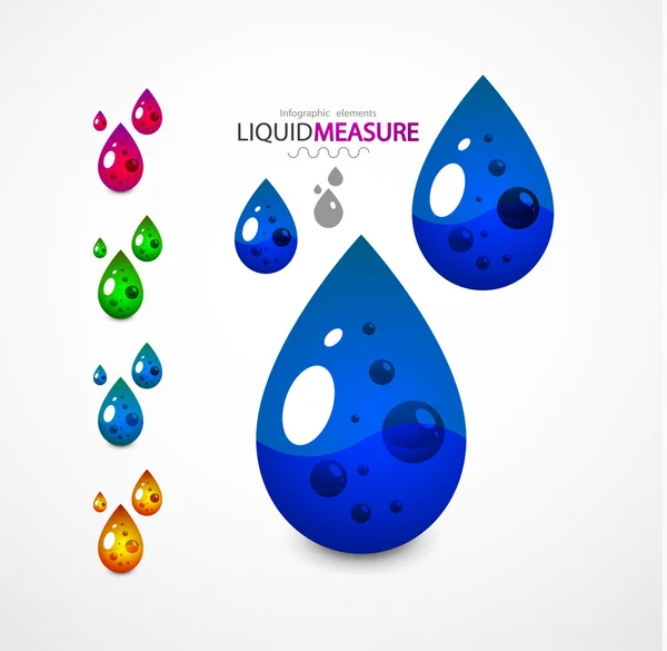 Liquid measure elements — Stock Vector