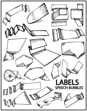 Set of hand drawn labels clipart